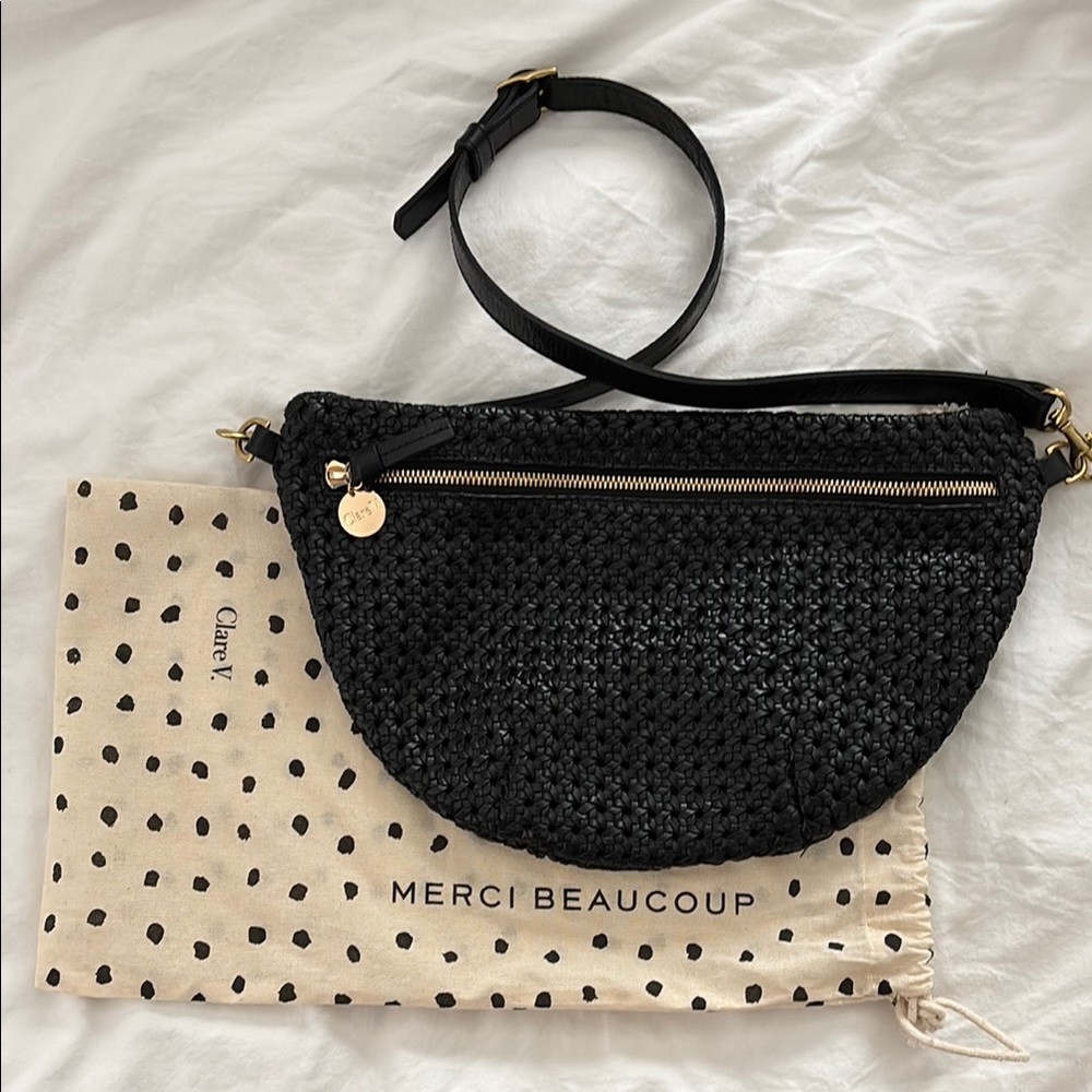 Clare V. Black Rattan Grand Fanny